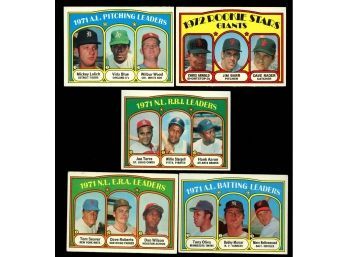 Lot Of 5 ~ 1972 Topps Baseball Rookies And Leaders