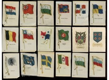 Late 1880's Tobacco Flags Of The World Lot Of 18