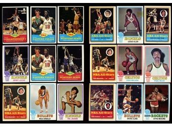 1973-74 TOPPS BASKETBALL LOT OF 18 ROOKIES - ALL-STARS & HOF PLAYERS