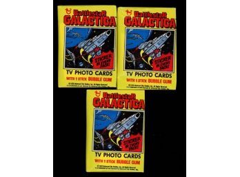 1978 TOPPS BATTLESTAR GALACTICA TRADING CARDS WAX PACKS (3)