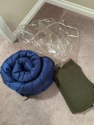 Sleeping Bag With Military Blanket