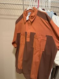 Men's Shirts Lot Size Extra Large Short Sleeve Tops Orange