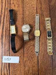 Watch Lot Of Four Watches Metal Band Gold Tone