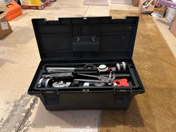 Toolbox Plastic Gray With Hand Tools Plumbing