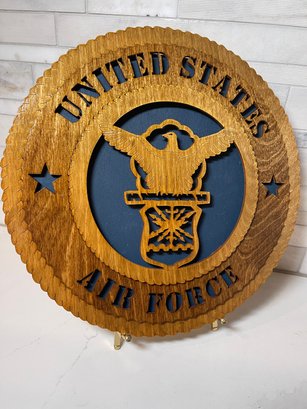 US Military 3d Laser Cut Wall Plaque, Etched Carved And Laser Cut: US AIRFORCE. 11 Inches