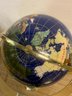 Gemstone Globe With Brass Pedestal Stand And Compass