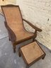 Beautiful British Colonial Cane Plantation  Longe Chair & Ottoman