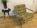 Mid Century Side Chair Unmarked With Unique Aluminum Frame