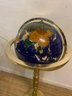 Gemstone Globe With Brass Pedestal Stand And Compass