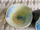 Pair Of Fantastic Artisan Bowl With Great Crystal Glaze