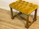 Classic Mid Century Tufted Bench Paired With A Lovely Original Oil Painting