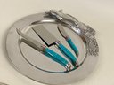 Larger Hacienda Real Platter With Charcuterie Knives By Laguiole French Homes
