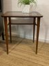 Mid Century Wood, Glass & Brass Side Table