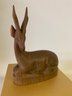 Vintage Hand Carved Wooden Gazelle / Antelope Figurine, Mid Century