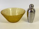 Unmarked Ice Or Serving Bowl And Cocktail Shaker