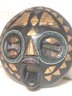 Fantastic Vintage Carved Ghana  Mask With Intricate Beadwork And Brass Inlay.