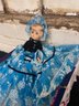 Vintage Ginny Doll In Fancy Blue Dress In Original Vogue Doll Box ( Box Is In Rough Shape)