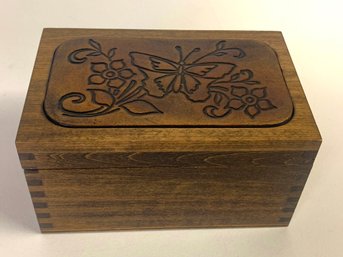 Oden Inc. Handcrafted In The USA Wood Box With Leather Inlay Approx 4 X 6