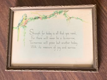 Antique Framed Quote