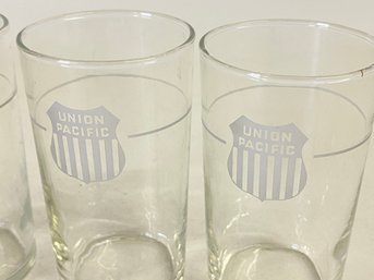 Three Vintage Us Union Etched Glasses