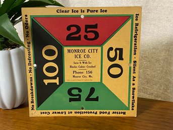 Vintage Ice Sign On Lightweight Card Stock 9.5x9.5 Inches