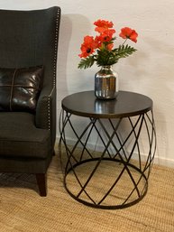 Large Metal Round Side Table