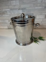 Stainless Steel/Chrome Ice Bucket, Sphere Handles And Topper