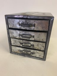 Metal 4 Drawer Silver Storage Cabinet