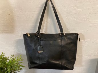 White Black Market Leather Tote Bag
