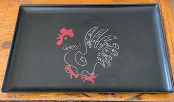 Vintage Mid Century Rooster Tray By Couroc Of Monterey 18x12