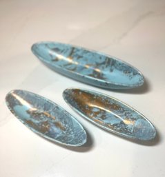Charming Mid Century Modern Boat Dishes, Set Of Three