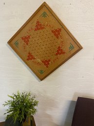 Vintage Chinese Checker Board Hung As Art