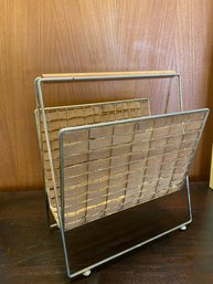 Woven MCM Magazine Rack Designed By Tony Paul For The Interlace Collection For Woodlin-Hall