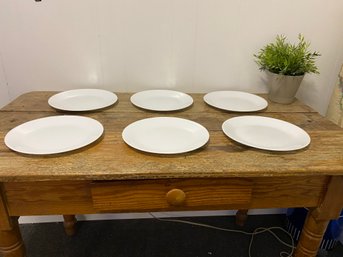 Six Classic White Corelle 10 Inch Plates #1 Group