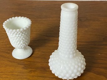 Unmarked May Be Fenton Milk-glass Vases