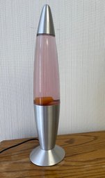 Lava Lamp Rocket Shape  19 Inches Tall Stainless Base And Topper