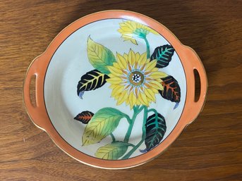 Vintage Noritake Dish With Double Handle And Yellow Flower