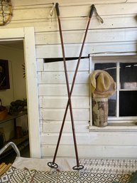 Vintage Long Bamboo Ski Poles #2