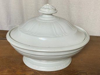 Vintage White China Casserole Or Tureen With Lid