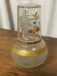 Antique Bedside Water Carafe And Drinking Glass