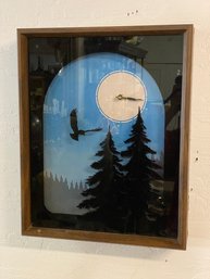 Mid Century Designs In Time Shadow Box Wall Clock With Eagle