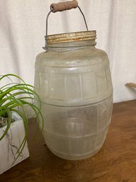 Vintage Large Glass Jar With Lid And Handle #2