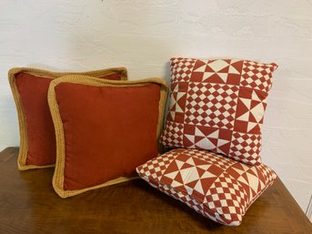 Two Set Of  Throw Pillows Orange/rust