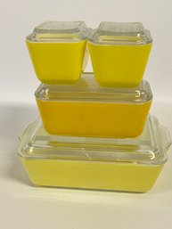 Fabulous Four Set Of Vintage Pyrex Refrigerator Containers.