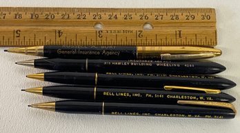 5 Vintage Advertising Pencils Bell Co. And Burt Insurance