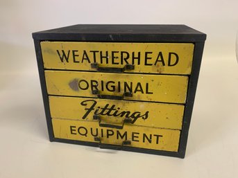 Vintage Metal Cabinet With Drawers / Weatherhead