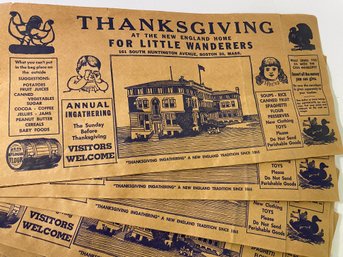 8 Vintage Thanksgiving Donations Bags From New England