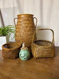 Trouble Pot And Trio Of Stylish Baskets