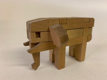 Vintage Wooden Elephant Puzzle