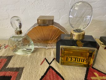 Three Large Perfume Factice Bottles From Department Store Display